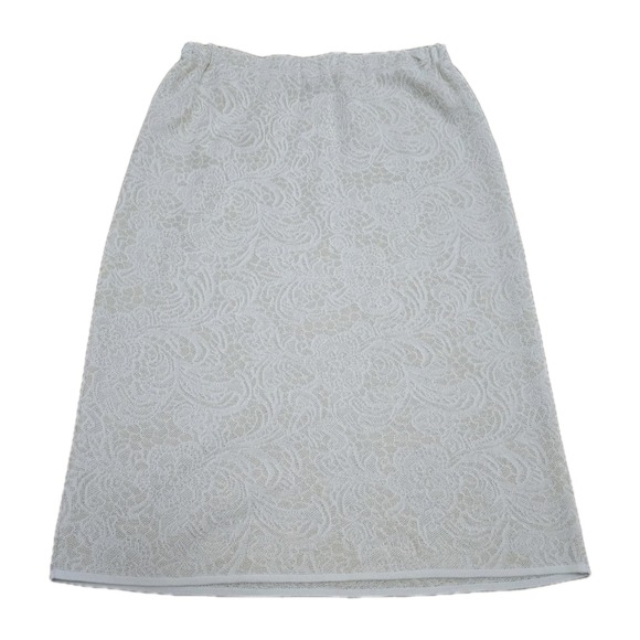 Ming Wang Large Cream Lace Pencil‎ Skirt Large - Picture 1 of 8